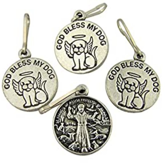 GOD BLESS MY DOG ST FRANCIS CHARM - Picture 2 of 2